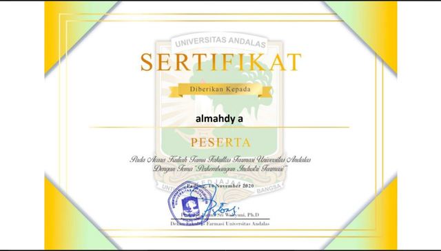 SERTIFIKAT KULIAH TAMU A N ALMAHDY TANGGAL 14 NOV 2020 Document